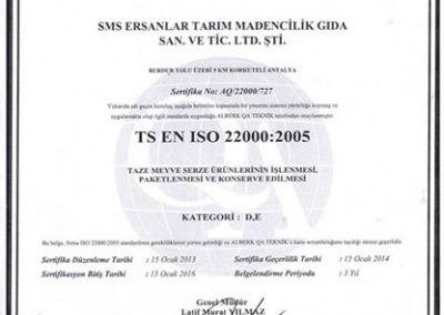 TS EN ISO 22000:2005